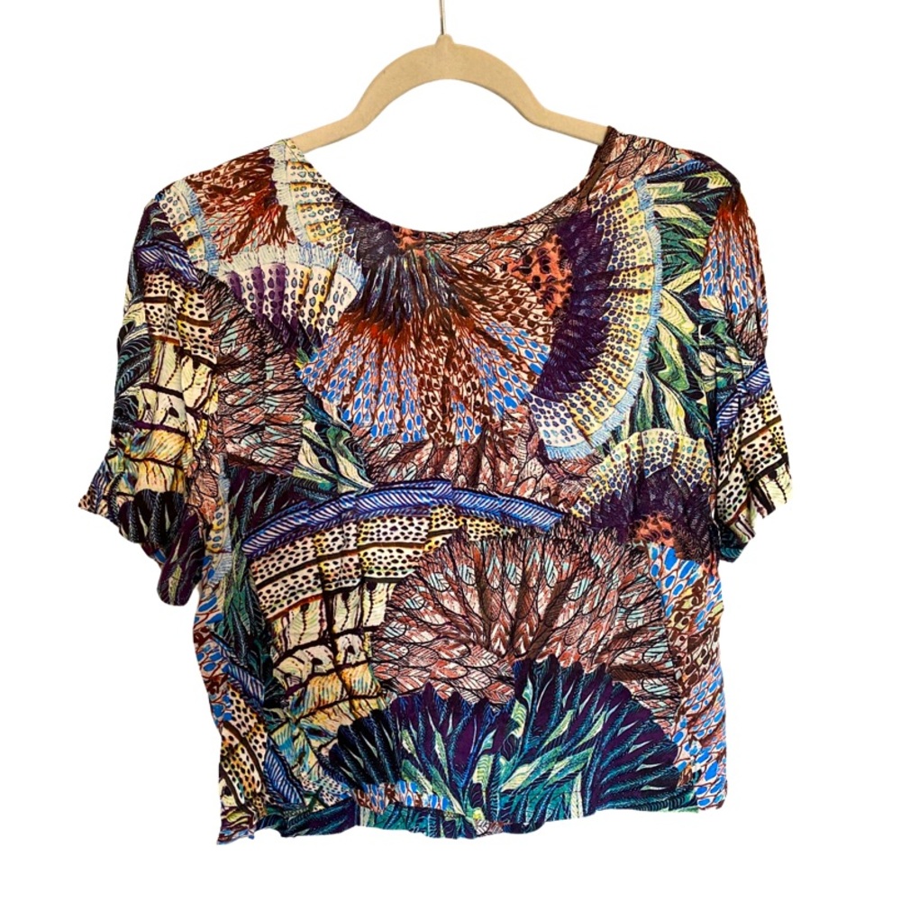 FOREVER 21 Crop multicolored blouse